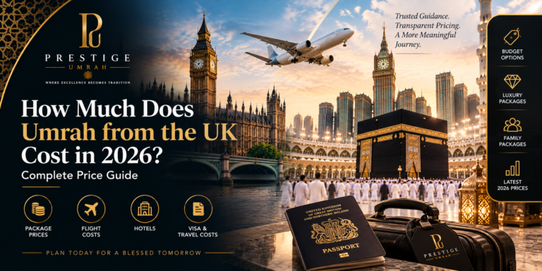 How much Umrah cost from the UK in 2026 including flights, hotels, visa and Umrah package prices
