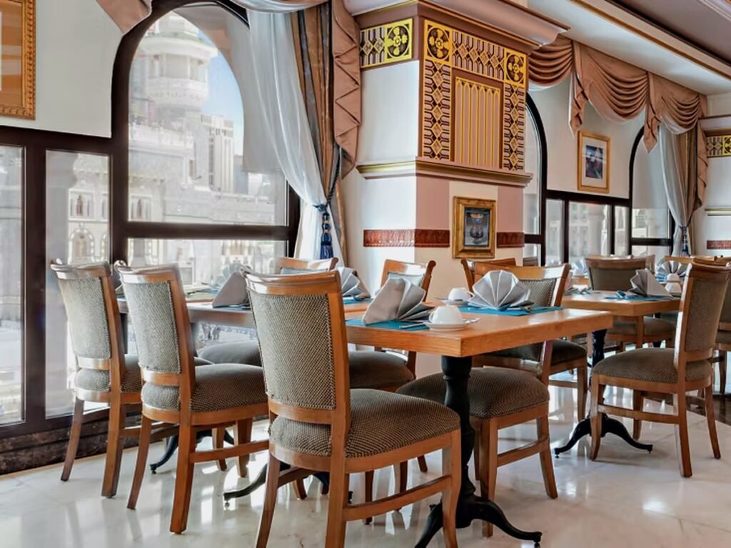 Restaurant at InterContinental Dar Al Tawhid Makkah with views towards Masjid al-Haram